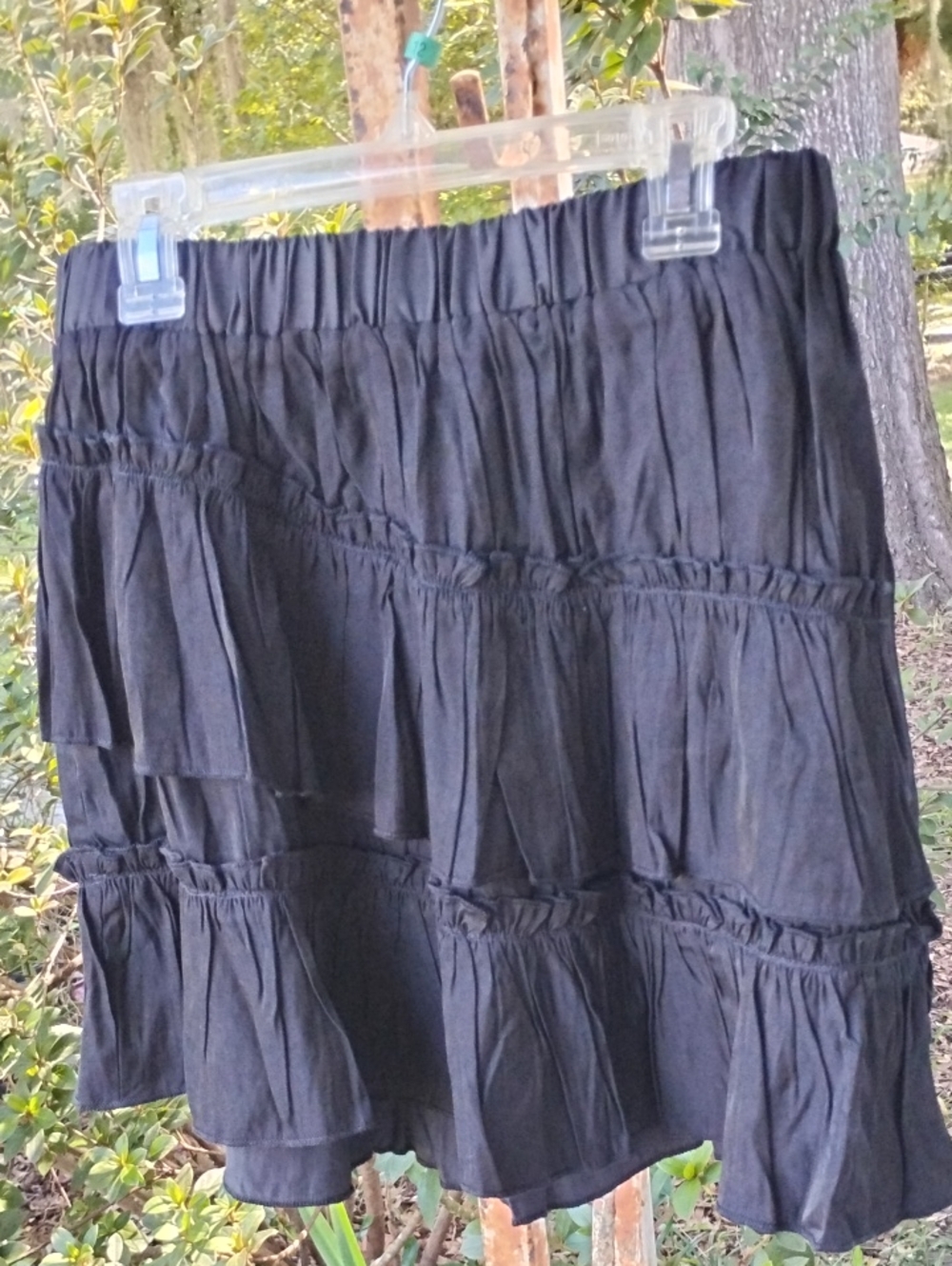 SHEIN Black Tiered Ruffle Mini Skirt